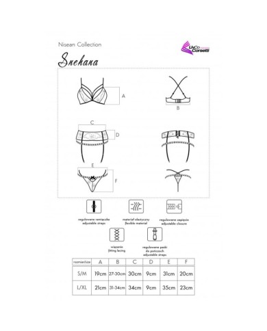 LIVCO CORSETTI FASHION - SNEHANA LC 90443 SOUTIEN-GORGE + JARRETIÈRE + CULOTTE NOIR