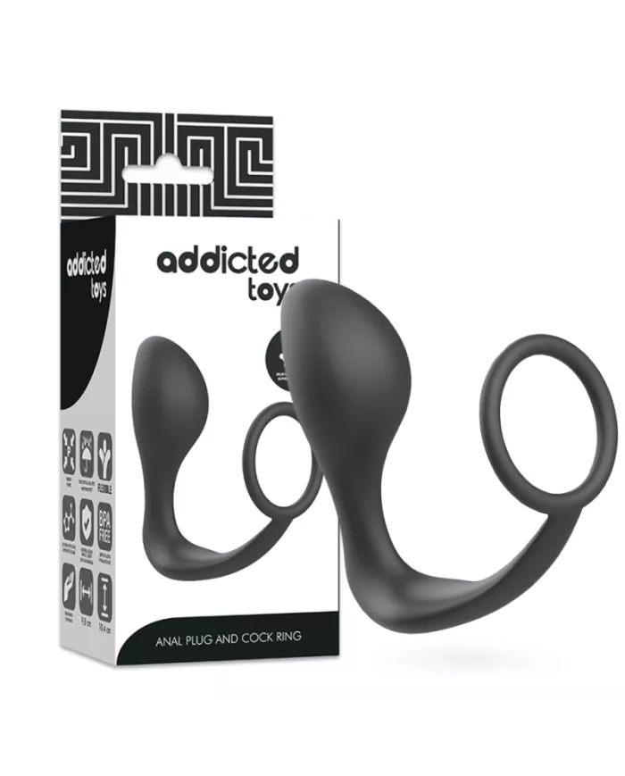 ADDICTED TOYS - PLUG ANAL AVEC ANNEAU EN SILICONE NOIR