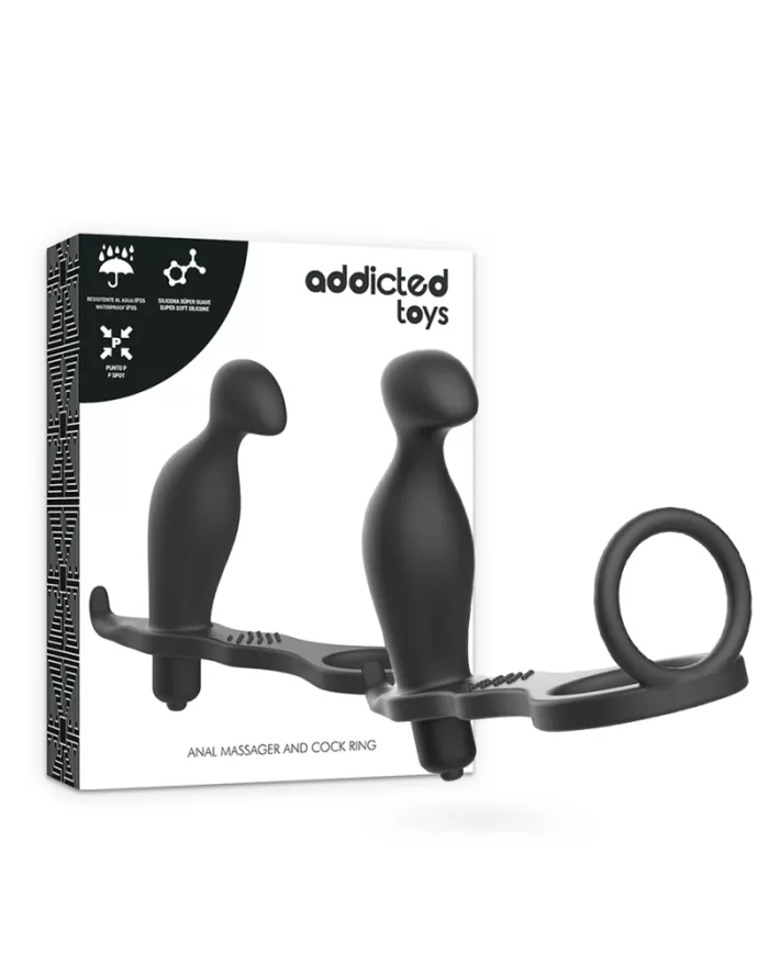 ADDICTED TOYS - PLUG ANAL AVEC ANNEAU EN SILICONE NOIR 12 CM
