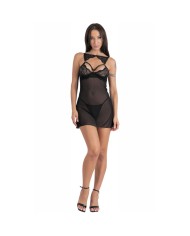 LIVCO CORSETTI FASHION - KROLINA LC 90734 CHEMISE + STRING NOIR S/M