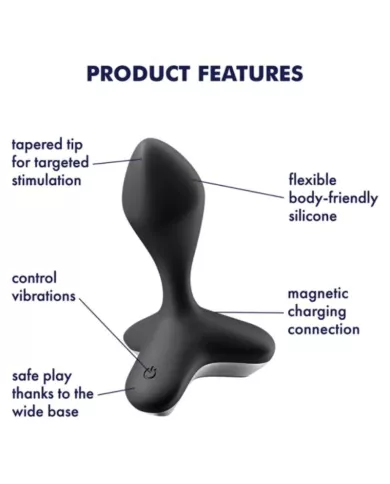 SATISFYER - VIBRATEUR  PLUG GAME CHANGER NOIR