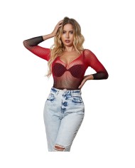 SUBBLIME - 952259 ROBE RÉSILLE ÉLASTIQUE MANCHES LONGUES DÉGRADÉ ROUGE ET NOIR TAILLE UNIQUE