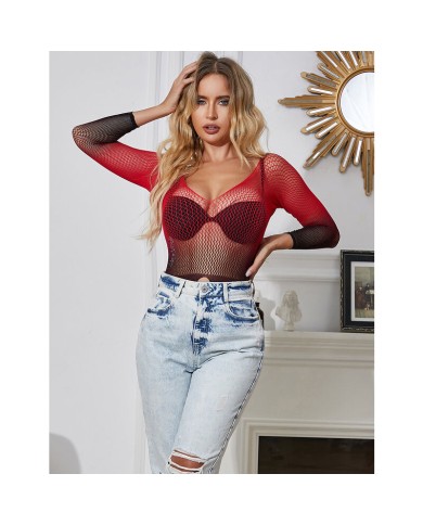 SUBBLIME - 952259 ROBE RÉSILLE ÉLASTIQUE MANCHES LONGUES DÉGRADÉ ROUGE ET NOIR TAILLE UNIQUE