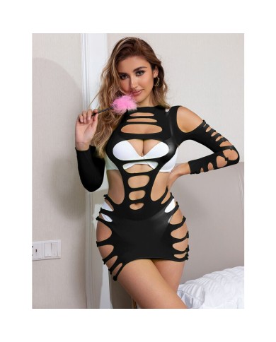 SUBBLIME - 952266 ROBE RÉSILLE ÉLASTIQUE MANCHES LONGUES NOIR TAILLE UNIQUE