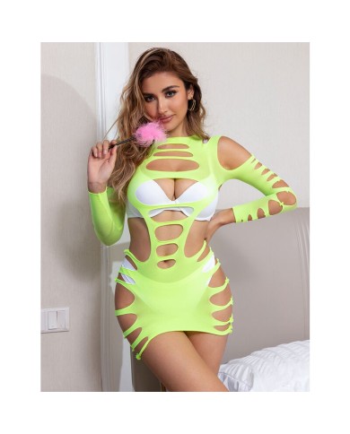 SUBBLIME - 952280 ROBE RÉSILLE ÉLASTIQUE MANCHES LONGUES VERT TAILLE UNIQUE