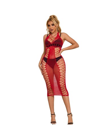 SUBBLIME - 952327 ROBE LONGUE RÉSEILLE ROUGE TAILLE UNIQUE