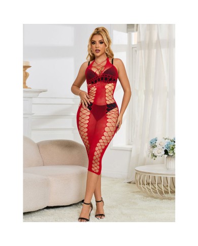 SUBBLIME - 952327 ROBE LONGUE RÉSEILLE ROUGE TAILLE UNIQUE