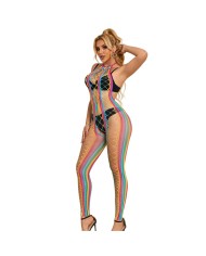 SUBBLIME - 952358 BODYSTOCKING COL DOS NU EN MAILLE ARC-EN-CIEL XS/M