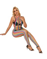 SUBBLIME - 952358 BODYSTOCKING COL DOS NU EN MAILLE ARC-EN-CIEL XS/M