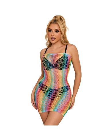 SUBBLIME - 952365 ROBE RÉSEILLE ÉPAULES NUES ARC-EN-CIEL TAILLE UNIQUE