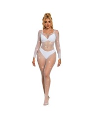 SUBBLIME - 952396 BODYSTOCKING RESILLE AVEC LOSANGES MANCHES LONGUES BLANC TAILLE UNIQUE