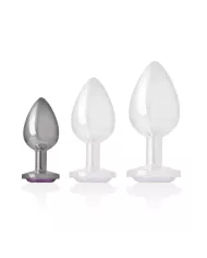 INTENSE - PLUG ANAL EN MÉTAL ALUMINIUM AVEC CRISTAL VIOLET TAILLE S