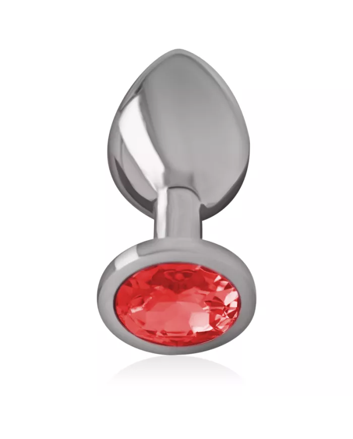 INTENSE - PLUG ANAL EN MÉTAL ALUMINIUM AVEC CRISTAL ROUGE TAILLE S