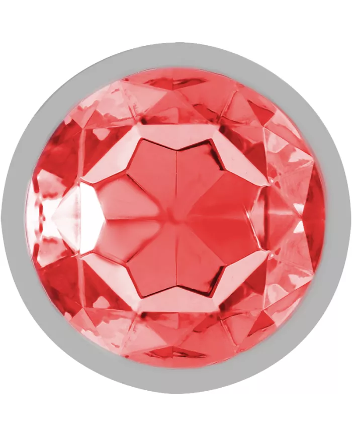 INTENSE - PLUG ANAL EN MÉTAL ALUMINIUM AVEC CRISTAL ROUGE TAILLE S