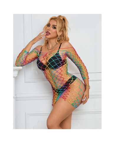 SUBBLIME - 952426 ROBE RÉSILLE MANCHES LONGUES ARC-EN-CIEL TAILLE UNIQUE