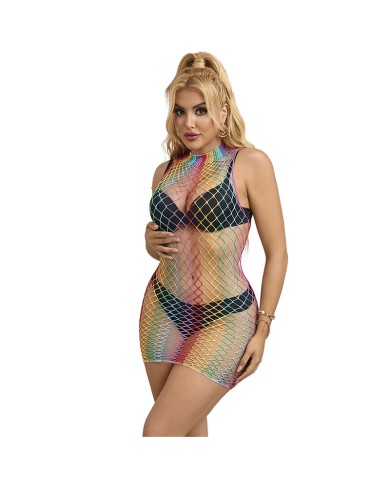 SUBBLIME - 952433 ROBE RÉSILLE SANS MANCHES COL MONTANT ARC-EN-CIEL TAILLE UNIQUE