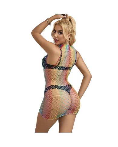 SUBBLIME - 952433 ROBE RÉSILLE SANS MANCHES COL MONTANT ARC-EN-CIEL TAILLE UNIQUE
