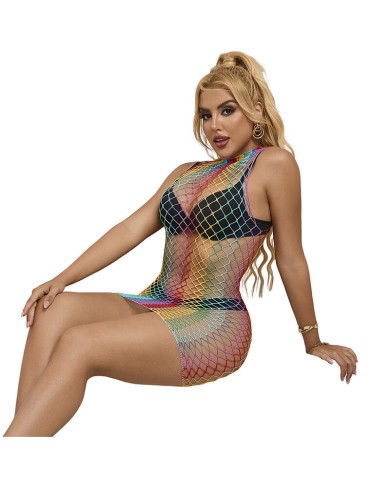 SUBBLIME - 952433 ROBE RÉSILLE SANS MANCHES COL MONTANT ARC-EN-CIEL TAILLE UNIQUE