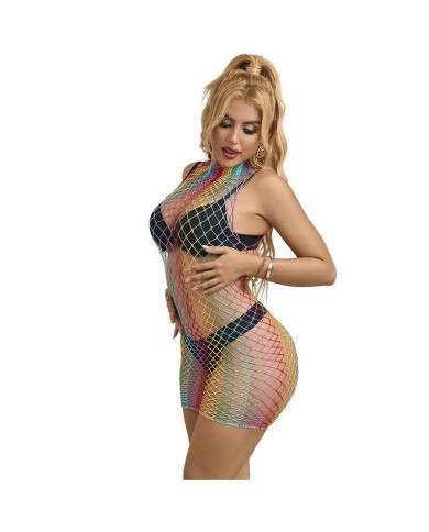 SUBBLIME - 952433 ROBE RÉSILLE SANS MANCHES COL MONTANT ARC-EN-CIEL TAILLE UNIQUE