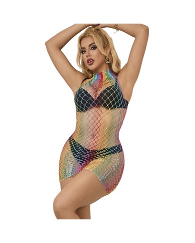 SUBBLIME - 952433 ROBE RÉSILLE SANS MANCHES COL MONTANT ARC-EN-CIEL TAILLE UNIQUE