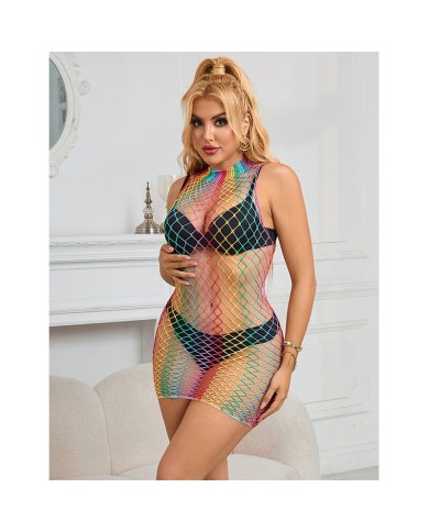 SUBBLIME - 952433 ROBE RÉSILLE SANS MANCHES COL MONTANT ARC-EN-CIEL TAILLE UNIQUE