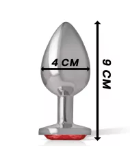 INTENSE - PLUG ANAL EN MÉTAL ALUMINIUM AVEC CRISTAL ROUGE TAILLE L