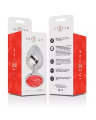 INTENSE - PLUG ANAL EN MÉTAL ALUMINIUM AVEC CRISTAL ROUGE TAILLE L