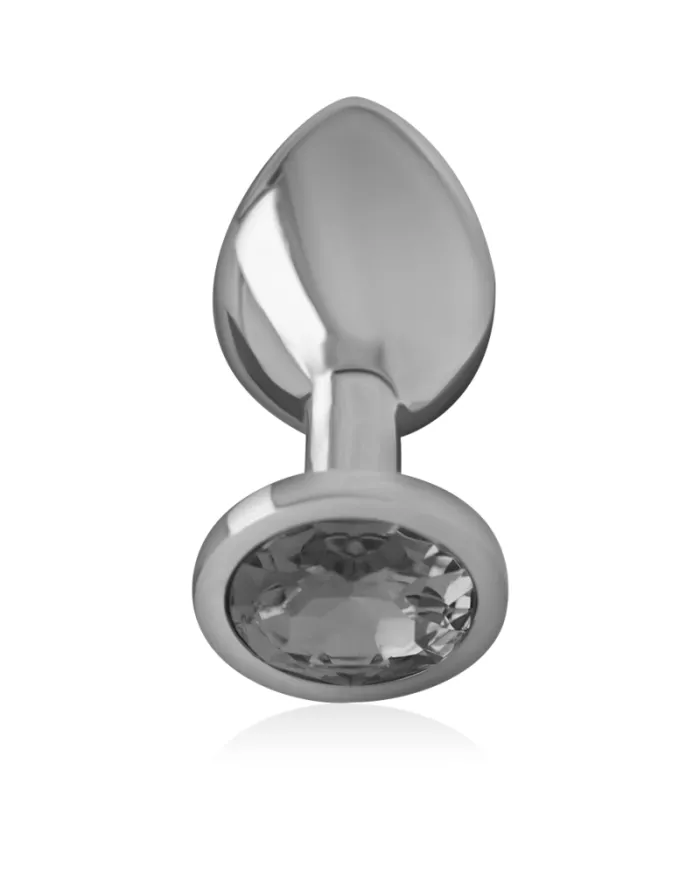 INTENSE - PLUG ANAL EN MÉTAL ALUMINIUM AVEC VERRE NOIR TAILLE L