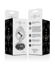 INTENSE - PLUG ANAL EN MÉTAL ALUMINIUM AVEC VERRE NOIR TAILLE L