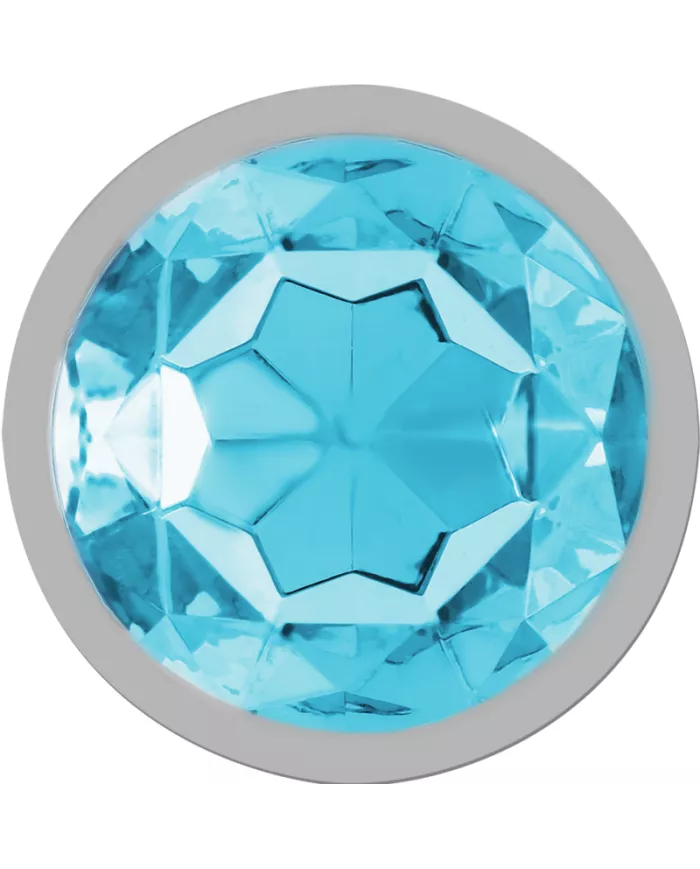 INTENSE - PLUG ANAL EN MÉTAL ALUMINIUM AVEC CRISTAL BLEU TAILLE S