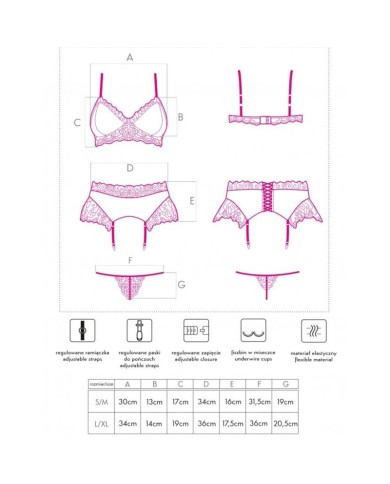 LIVCO CORSETTI FASHION - NAHIR LC 20214 SOUTIEN-GORGE + CULOTTE + PORTE-JARRETELLES S/M