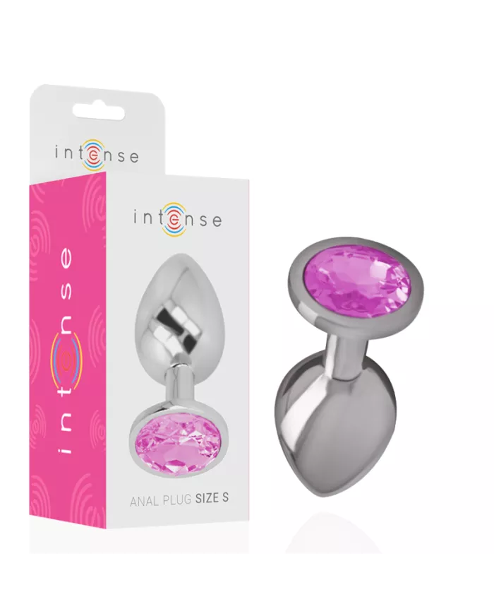 INTENSE - PLUG ANAL EN MÉTAL ALUMINIUM AVEC CRISTAL ROSE TAILLE S