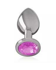 INTENSE - PLUG ANAL EN MÉTAL ALUMINIUM AVEC CRISTAL ROSE TAILLE S