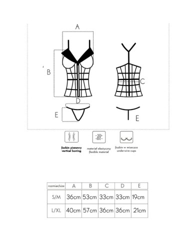 LIVCO CORSETTI FASHION - LAURA LC 20215 CORSET + STRING S/M