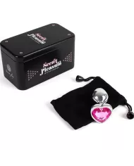 SECRETPLAY - PLUG ANAL EN MÉTAL COEUR FUCHSIA PETITE TAILLE 7 CM