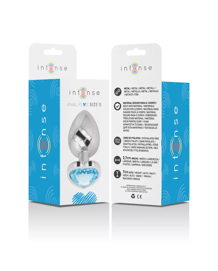 INTENSE - PLUG ANAL MÉTAL ALUMINIUM COEUR BLEU TAILLE S