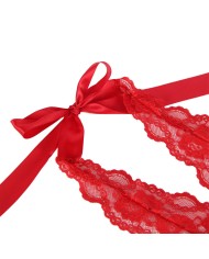SUBBLIME - 953973 BODY SEXY A VOLANTS + CEINTURE ROUGE S/M