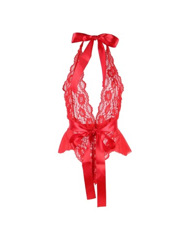 SUBBLIME - 953980 BODY SEXY A VOLANTS + CEINTURE ROUGE L/XL