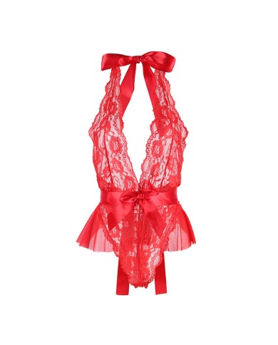 SUBBLIME - 953980 BODY SEXY A VOLANTS + CEINTURE ROUGE L/XL