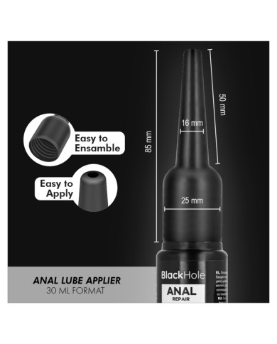BLACK HOLE - APPLICATEUR DE LUBRIFIANT ANAL TAILLE S 30 ML