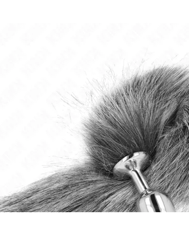 KINK - PLUG ANAL TAILLE S 7 X 3 CM AVEC QUEUE SYNTHÉTIQUE 40 CM GRIS KINK - PLUG ANAL TAILLE S 7 X 3 CM AVEC QUEUE SYNTHÉTIQUE 40 CM GRIS