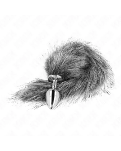 KINK - PLUG ANAL TAILLE M 8 X 3,5 CM AVEC QUEUE SYNTHÉTIQUE 40 CM GRIS KINK - PLUG ANAL TAILLE M 8 X 3,5 CM AVEC QUEUE SYNTHÉTIQUE 40 CM GRIS