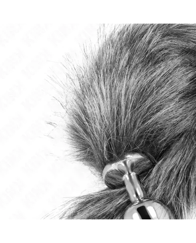 KINK - PLUG ANAL TAILLE M 8 X 3,5 CM AVEC QUEUE SYNTHÉTIQUE 40 CM GRIS KINK - PLUG ANAL TAILLE M 8 X 3,5 CM AVEC QUEUE SYNTHÉTIQUE 40 CM GRIS