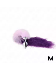 KINK - PLUG ANAL TAILLE M 8 X 3,5 CM AVEC QUEUE SYNTHÉTIQUE 40 CM VIOLET