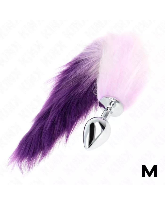 KINK - PLUG ANAL TAILLE M 8 X 3,5 CM AVEC QUEUE SYNTHÉTIQUE 40 CM VIOLET