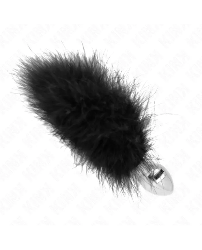 KINK - PLUG ANAL EN ACIER INOXYDABLE 11 x 7 CM AVEC PLUME 11 CM