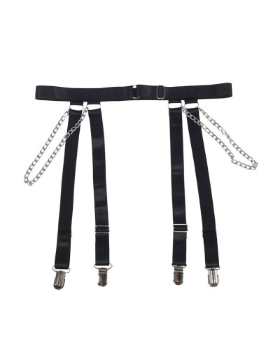 SUBBLIME - 954260 BODY AVEC CHAÎNES + PORTE-JARRETELLES NOIR S/M