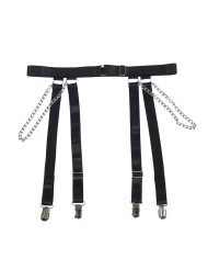 SUBBLIME - 954260 BODY AVEC CHAÎNES + PORTE-JARRETELLES NOIR S/M