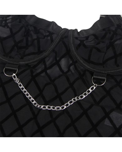 SUBBLIME - 954260 BODY AVEC CHAÎNES + PORTE-JARRETELLES NOIR S/M