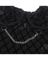 SUBBLIME - 9542277 BODY AVEC CHAÎNES + PORTE-JARRETELLES NOIR L/XL